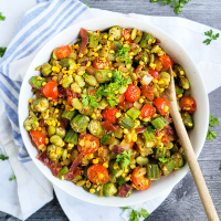 Fresh Southern Succotash with Bacon Recipe | EatingWell image