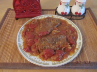 Boneless Beef Cubed Steak in Tomato, Onion Gravy | Just A ... image