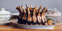 Crown Roast of Pork with Onion and Bread-Crumb Stuffing Recipe | Epicurious - Recipes, Menu Ideas, Videos & Cooking Tips image