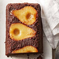 Spiced Pear-Chocolate Upside-Down Cake | Midwest Living image