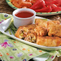 Pork Egg Rolls Recipe: How to Make It - Taste of Home: Find Recipes, Appetizers, Desserts, Holiday Recipes & Healthy Cooking Tips image