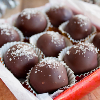 Salted Dark Chocolate Hazelnut Caramel Truffles Recipe ... image