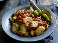 Roasted Brussels Sprouts with a Bacon, Mustard and Walnut Vinaigrette : Recipes : Cooking Channel Recipe | Michael Symon | Cooking Channel image