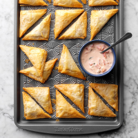 Nacho Triangles with Salsa-Ranch Dipping Sauce Recipe: How ... image