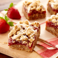 Strawberry Rhubarb Dessert Bars Recipe | Land O’Lakes image