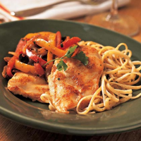 Chicken Breast Fillets with Red & Yellow Peppers Recipe ... image