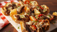 Best Philly Cheesesteak Cheesy Bread Recipe - How to Make ... image
