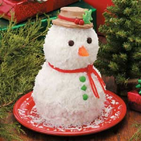 Cake Snowman Recipe: How to Make It - Taste of Home image