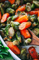 Garlic Brown Butter Roasted Brussels Sprouts and Carrots ... image