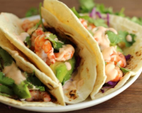 Shrimp Tacos with Spicy Crema Recipe | SideChef image