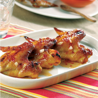 Chicken Wings with Spicy Chili Sauce Recipe | MyRecipes image