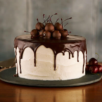 Chocolate Cherry Layer Cake Recipe | Land O’Lakes image