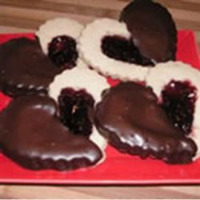 Old Fashioned Butter Valentine Cookies Dipped in Chocolate ... image