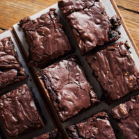 A deliciously decadent classic double chocolate brownie ... image