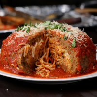 Giant Spaghetti-Stuffed Meatball Recipe by Tasty image
