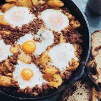 Baked Eggs with Chorizo and Potatoes Recipe - David Kinch ... image