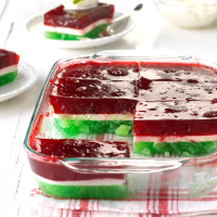 Taste of Home: Find Recipes, Appetizers, Desserts, Holiday Recipes & Healthy Cooking Tips - Layered Christmas Gelatin Recipe: How to Make It image
