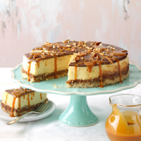 Layered Turtle Cheesecake Recipe: How to Make It - Taste of Home: Find Recipes, Appetizers, Desserts, Holiday Recipes & Healthy Cooking Tips image
