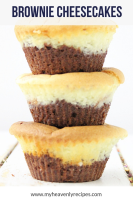 Mini Brownie Bottom Cheesecake Bites - My Heavenly Recipes image