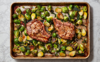 Sheet-Pan Cumin Pork Chops and Brussels Sprouts Recipe ... image