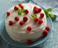 White Sour Cream Layered Cake Recipe with Sour Cream ... image