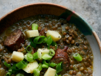 Lentil Soup With Smoked Sausage and Apples Recipe - NYT ... image