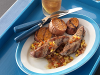 Country-Style Ribs with Grilled Sweet Potatoes and ... image