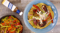 Steak Sauce Fajitas with Blue Cheese Crumbles and Bacon ... image
