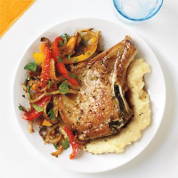 Pork Chops with Sauteed Bell Peppers Recipe image