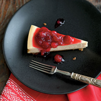 Brown Sugar Cheesecake with Cranberry Compote Recipe ... image