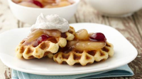 French Toast Waffles with Apple Cherry Topping Recipe ... image