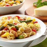 Sautéed Chicken, Asparagus & Tomato Pasta Recipe | Land O ... image