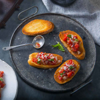 Tomato-Cheese Bruschetta | Ready Set Eat image