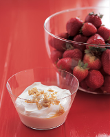 Strawberries with Sweetened Sour Cream Recipe | Martha Stewart image