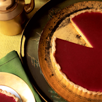 Pumpkin Cheesecake Tart with Cranberry Gelée Recipe ... image