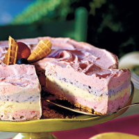 Strawberry Smoothie Ice-Cream Pie Recipe | MyRecipes image