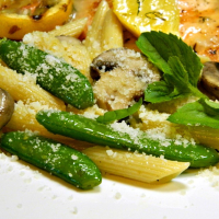 Pasta With Sugar Snap Peas, Parmesan and Mushrooms Recipe ... image