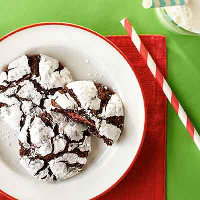 Peppermint Chocolate Crinkle Cookies Recipe | Land O’Lakes image