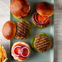 Beef 'n' Pork Burgers Recipe: How to Make It - Taste of Home: Find Recipes, Appetizers, Desserts, Holiday Recipes & Healthy Cooking Tips image