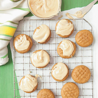 Molasses Cookies with Peanut-Butter Glaze Recipe | MyRecipes image