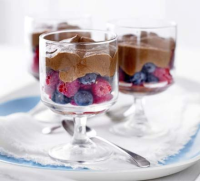 Chocolate & berry mousse pots recipe | BBC Good Food image