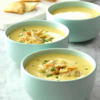 Garlicky Cheddar Cheese Bisque Recipe: How to Make It image