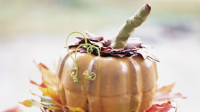 Chocolate Leaves for Pumpkin Cake Recipe | Martha Stewart image