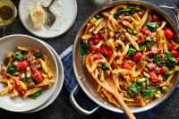 Gemelli with Sweet Sausage and Spinach Recipe - Scott ... image