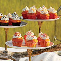 Mini Orange Creamsicle Cupcakes Recipe | MyRecipes image