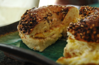 Yummy and Pretty Healthy Breakfast Bagel Sandwich Recipe ... image