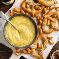 Mustard Pretzel Dip Recipe: How to Make It - Taste of Home: Find Recipes, Appetizers, Desserts, Holiday Recipes & Healthy Cooking Tips image