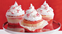 Swirled Candy Cane Cupcakes Recipe - BettyCrocker.com image