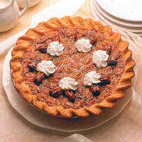 Chocolate-Laced Pecan Pie Recipe | Land O’Lakes image