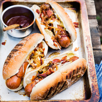 Cowboy Hot Dogs Recipe | MyRecipes image